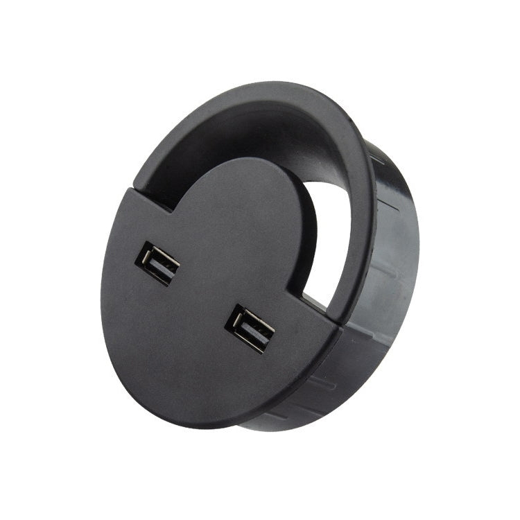 Passe-câble rond de bureau de 60 mm avec port USB, 60 mm