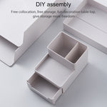 Boîte de rangement pour petits dossiers de bureau amovible assemblée, 0115-3 (Bleu Vert), 0115-3 (Gris Blanc)