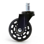 Roue transparente noire en PU de 2,5 pouces adaptée pour chaise de bureau 11x22mm, roue universelle silencieuse à vis, roue de 2,5 pouces