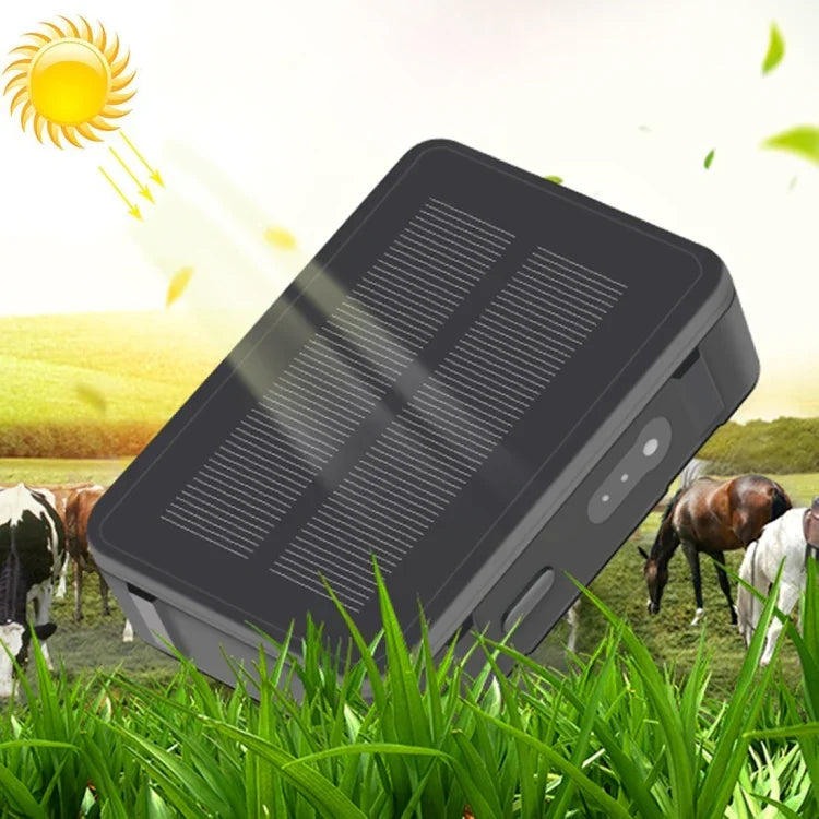 RF-V34 Moutons Vaches Bétail IP67 Étanche Solaire GSM GPS Suivi WiFi sans Plaque Inférieure Fixe, Prise en Charge de la Surveillance Vocale & Alarme Anti-retrait & SOS, Suivi GPS WiFi