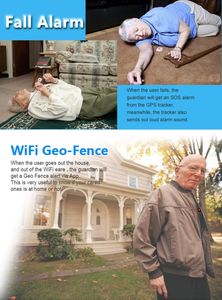 REACHFAR V28 Traceur GPS GSM Mini LBS WiFi AGPS avec fonction SOS et communication, modèle RF-V28
