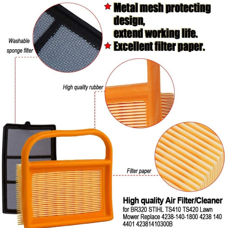 Filtre à air pour tronçonneuse à béton Stihl TS410 420 480 500i, remplace les références 4238 141 0300 Stens 605-555 Rotary 12716, pour Stihl TS410 420