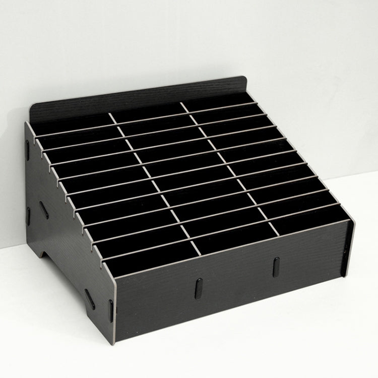 Support en bois multi-cellules pour films de téléphone portable, présentoir de bureau, 30 cases, taille : 31,5x23,5x18,5 cm, 30 cases, noir, 30 cases, rose, 30 cases, vert