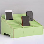 Support en bois multi-cellules pour films de téléphone portable, présentoir de bureau, 30 cases, taille : 31,5x23,5x18,5 cm, 30 cases, noir, 30 cases, rose, 30 cases, vert