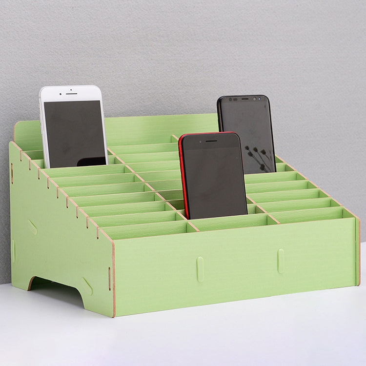 Support en bois multi-cellules pour films de téléphone portable, présentoir de bureau, 30 cases, taille : 31,5x23,5x18,5 cm, 30 cases, noir, 30 cases, rose, 30 cases, vert