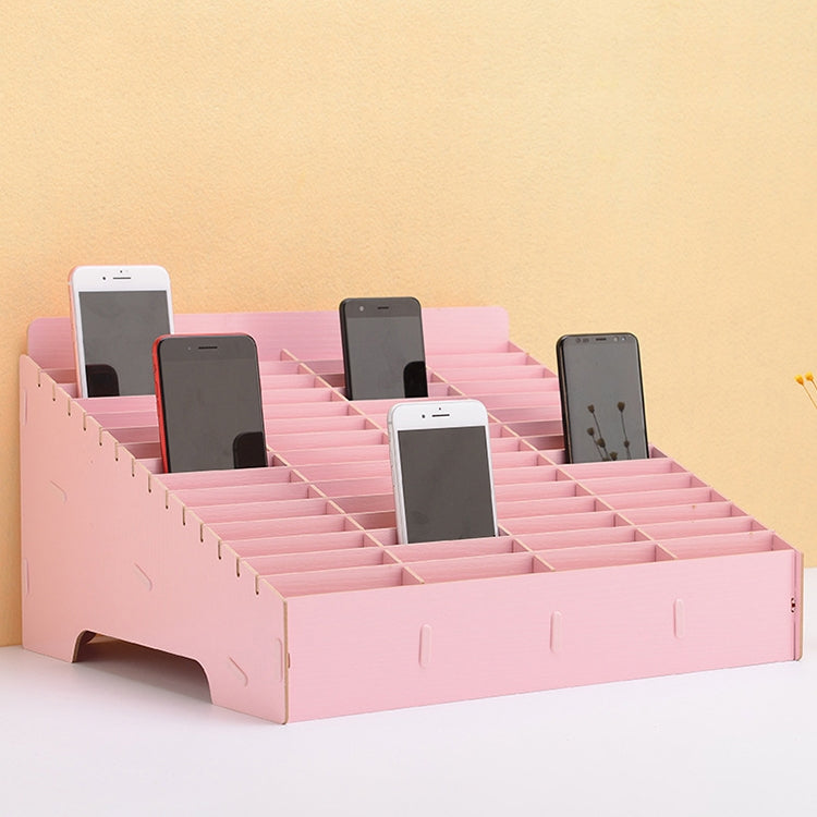 Support en bois multi-cellules pour films de téléphone portable, présentoir de bureau, 60 cases, taille : 41,7x34,5x23 cm, 60 cases, rose, 60 cases, vert, 60 cases, bleu