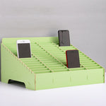 Support en bois multi-cellules pour films de téléphone portable, présentoir de bureau, 60 cases, taille : 41,7x34,5x23 cm, 60 cases, rose, 60 cases, vert, 60 cases, bleu