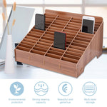 Support en bois multi-cellules pour films de téléphone portable, présentoir de bureau, 60 cases, taille : 41,7x34,5x23 cm, 60 cases, rose, 60 cases, vert, 60 cases, bleu