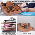 Support en bois multi-cellules pour films de téléphone portable, présentoir de bureau, 60 cases, taille : 41,7x34,5x23 cm, 60 cases, rose, 60 cases, vert, 60 cases, bleu
