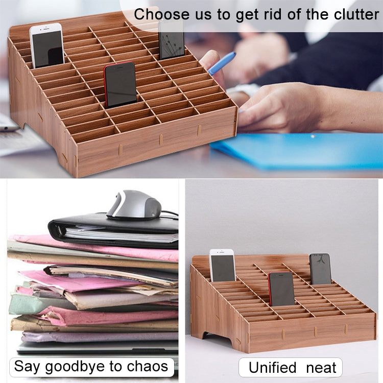 Support en bois multi-cellules pour films de téléphone portable, présentoir de bureau, 60 cases, taille : 41,7x34,5x23 cm, 60 cases, rose, 60 cases, vert, 60 cases, bleu