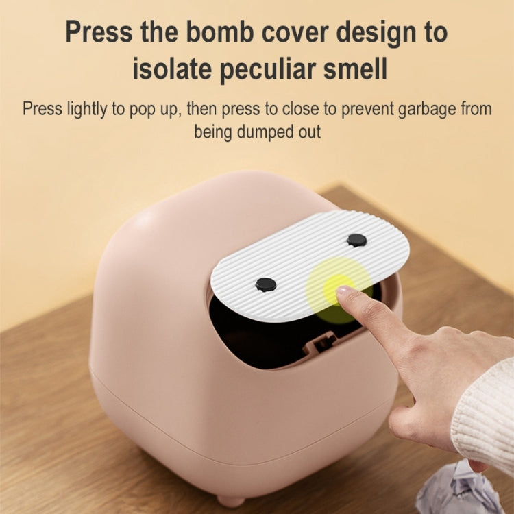 Mini poubelle de bureau double couche à bouton-poussoir