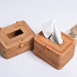 Boîte de rangement pour mouchoirs en rotin tressé mini pour restaurant, mini