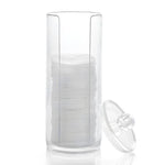 Boîte cosmétique ronde transparente rehaussée en plastique, boîte de rangement pour cotons, boîte à cotons rehaussée