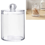 Boîte de rangement transparente ronde en plastique pour cosmétiques et cotons-tiges, Boîte à cotons-tiges