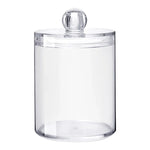 Boîte de rangement transparente ronde en plastique pour cosmétiques et cotons-tiges, Boîte à cotons-tiges