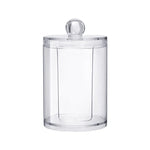 Boîte de rangement transparente ronde en plastique pour cosmétiques et cotons, Boîte à cotons