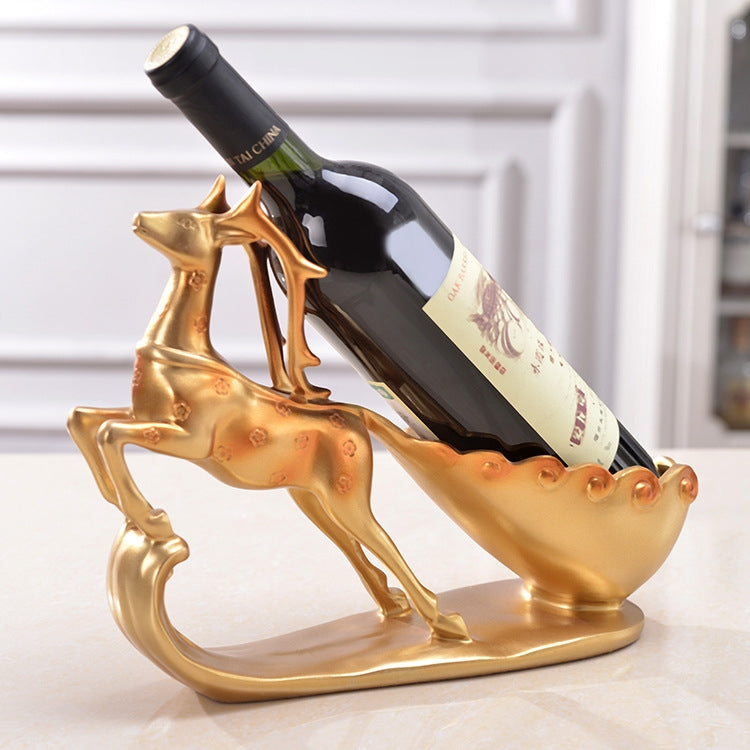 Support de Bouteille de Vin en Forme de Cerf Sika Créatif Égouttoir Décoration de Salon Cadeau