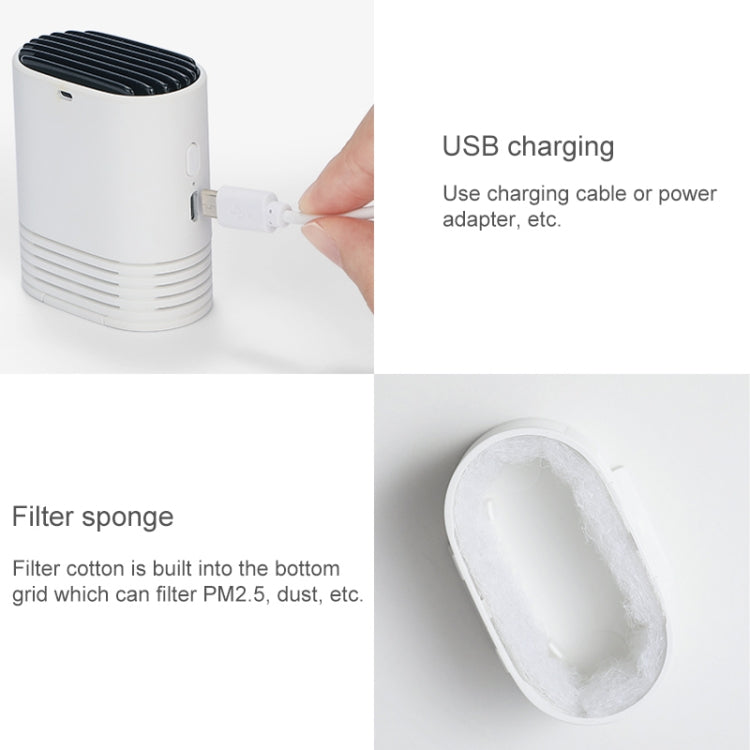 HE-K001 Purificateur d'air portable USB rechargeable à ions négatifs, suspendu au cou, pour usage domestique, élimination du formaldéhyde