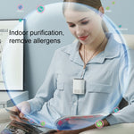 HE-K001 Purificateur d'air portable USB rechargeable à ions négatifs, suspendu au cou, pour usage domestique, élimination du formaldéhyde