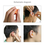 Dix paires de bouchons d'oreilles en mousse à mémoire de forme douce orange non toxique pour dormir