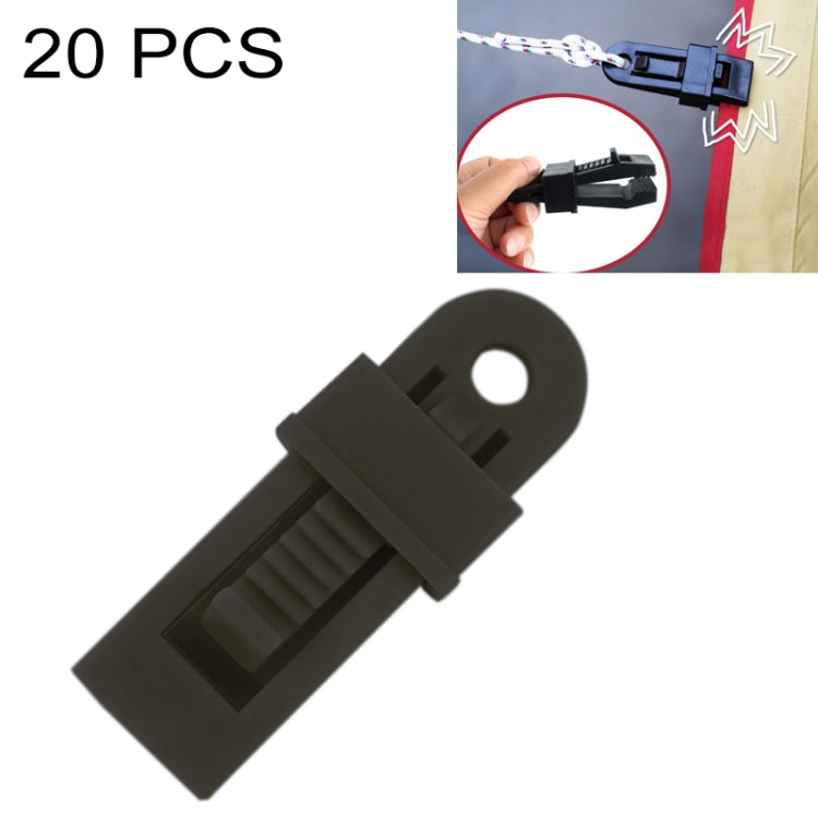 20 pièces pinces de fixation coupe-vent pour auvents de tente extérieure Boucle multifonctionnelle pour corde à vent