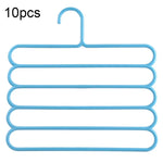 10 cintres multifonctions 5 couches pour pantalons, foulards, cravates en soie, cintres en plastique, cintres 5 couches pour pantalons