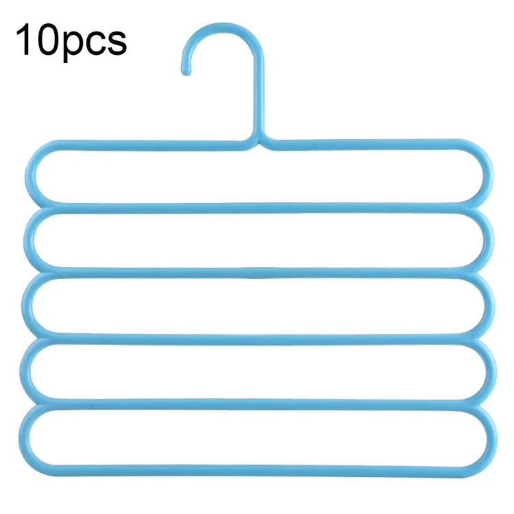 10 cintres multifonctions 5 couches pour pantalons, foulards, cravates en soie, cintres en plastique, cintres 5 couches pour pantalons