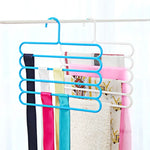 10 cintres multifonctions 5 couches pour pantalons, foulards, cravates en soie, cintres en plastique, cintres 5 couches pour pantalons