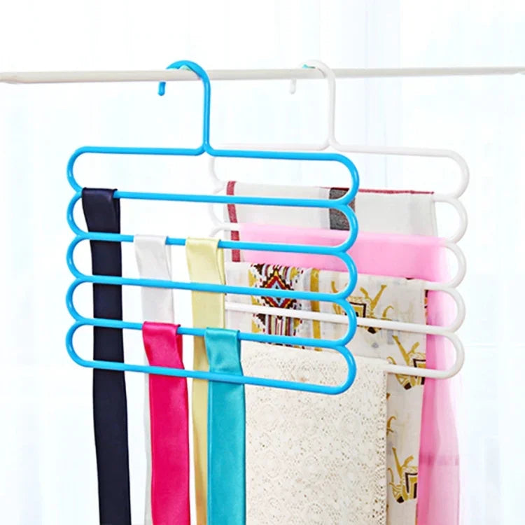 10 cintres multifonctions 5 couches pour pantalons, foulards, cravates en soie, cintres en plastique, cintres 5 couches pour pantalons