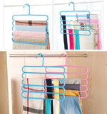 10 cintres multifonctions 5 couches pour pantalons, foulards, cravates en soie, cintres en plastique, cintres 5 couches pour pantalons