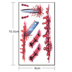 S-045 Tatouage temporaire Halloween Effroi Blessure Sang Réaliste Cicatrice Autocollant, S-045/20pcs