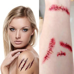 20pcs S-165 Halloween Blessure de Terreur Réaliste Rayures Cicatrice Autocollant Tatouage Temporaire, S-165/20pcs