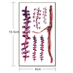 10pcs S-169 Halloween Terreur Réaliste Blessure Cicatrice Autocollant Tatouage Temporaire, S-169/10pcs