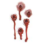 10 autocollants de tatouage temporaire réalistes S-251 Halloween Terreur Balle Blessure Sang, S-251/10pcs