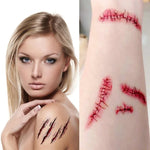 10 autocollants de tatouage temporaire réaliste pour blessure S-263 Halloween Terreur, S-263/10pcs