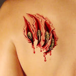 20 autocollants de tatouage temporaire S-024 Halloween Terreur, blessure réaliste, sang, cicatrice, S-024/20pcs