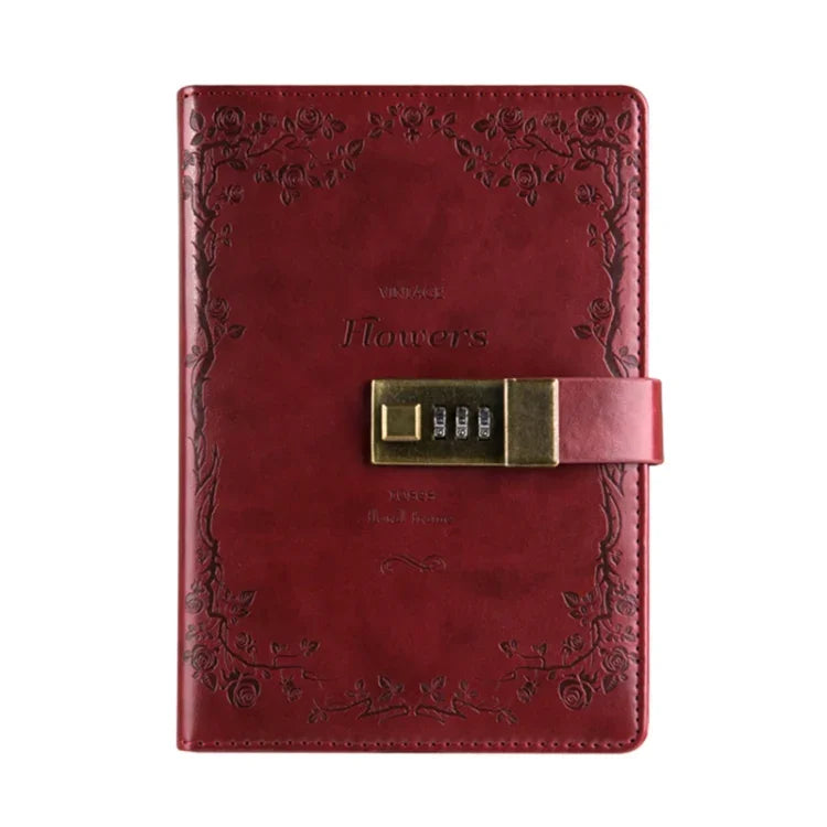 B6 Carnet rétro en PU avec serrure à mot de passe