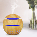 Humidificateur USB motif grain de bois évidé, lampe d'aromathérapie sept couleurs, pulvérisateur d'alcool automatique avec télécommande (bleu ciel), HC0372A, HC0372B, HC0372C, HC0372D, HC0372F, HC0372G, HC0372H, HC0372I, HC0372J, HC0372K