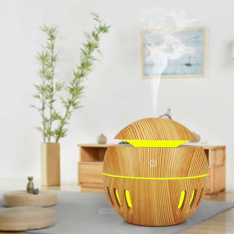 Humidificateur USB motif grain de bois évidé, lampe d'aromathérapie sept couleurs, pulvérisateur d'alcool automatique avec télécommande (bleu ciel), HC0372A, HC0372B, HC0372C, HC0372D, HC0372F, HC0372G, HC0372H, HC0372I, HC0372J, HC0372K