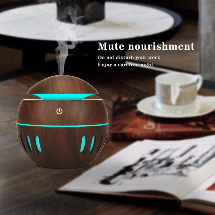 Humidificateur USB motif grain de bois évidé, lampe d'aromathérapie sept couleurs, pulvérisateur d'alcool automatique avec télécommande (bleu ciel), HC0372A, HC0372B, HC0372C, HC0372D, HC0372F, HC0372G, HC0372H, HC0372I, HC0372J, HC0372K