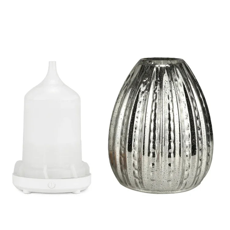 Machine d'aromathérapie créative en forme de vase 100ml Humidificateur en verre 3D Vaporisateur automatique d'alcool avec lampe LED colorée, Humidificateur en verre 3D