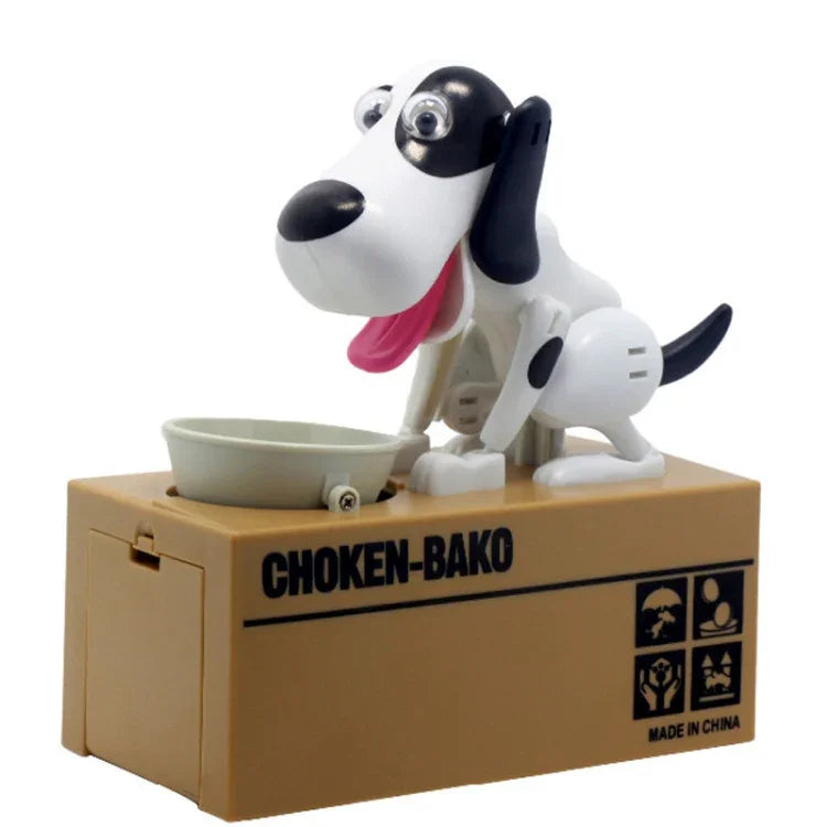 Tirelire automatique en forme de chiot gourmand, boîte à pièces, tirelire chien