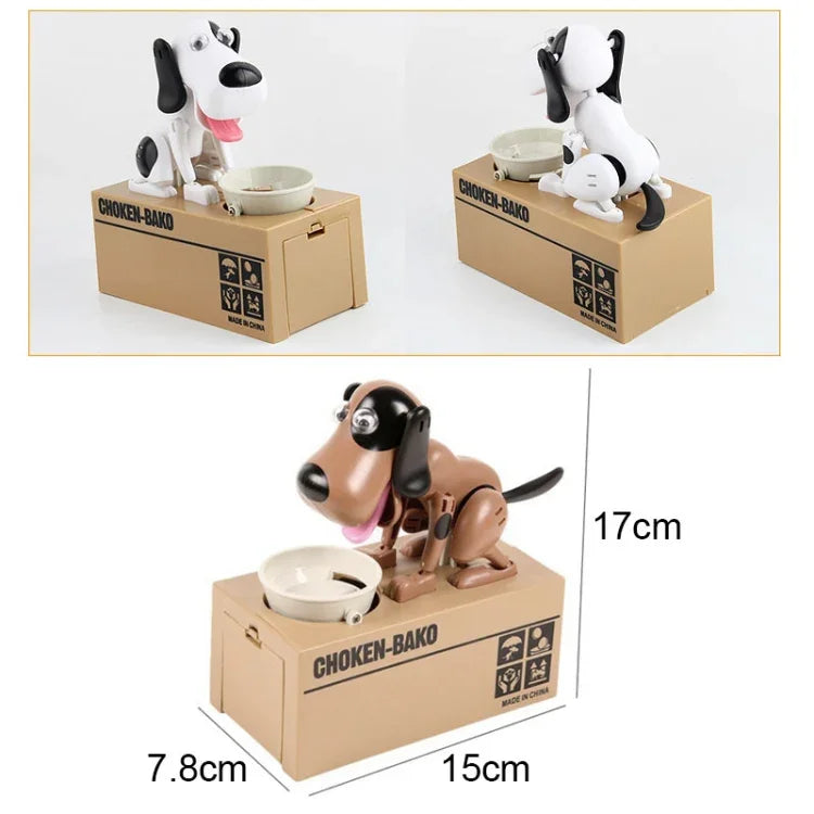 Tirelire automatique en forme de chiot gourmand, boîte à pièces, tirelire chien
