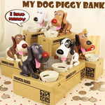 Tirelire automatique en forme de chiot gourmand, boîte à pièces, tirelire chien