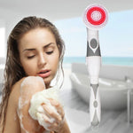 Brosse de bain électrique étanche multifonctionnelle à long manche avec 4 têtes de brosse