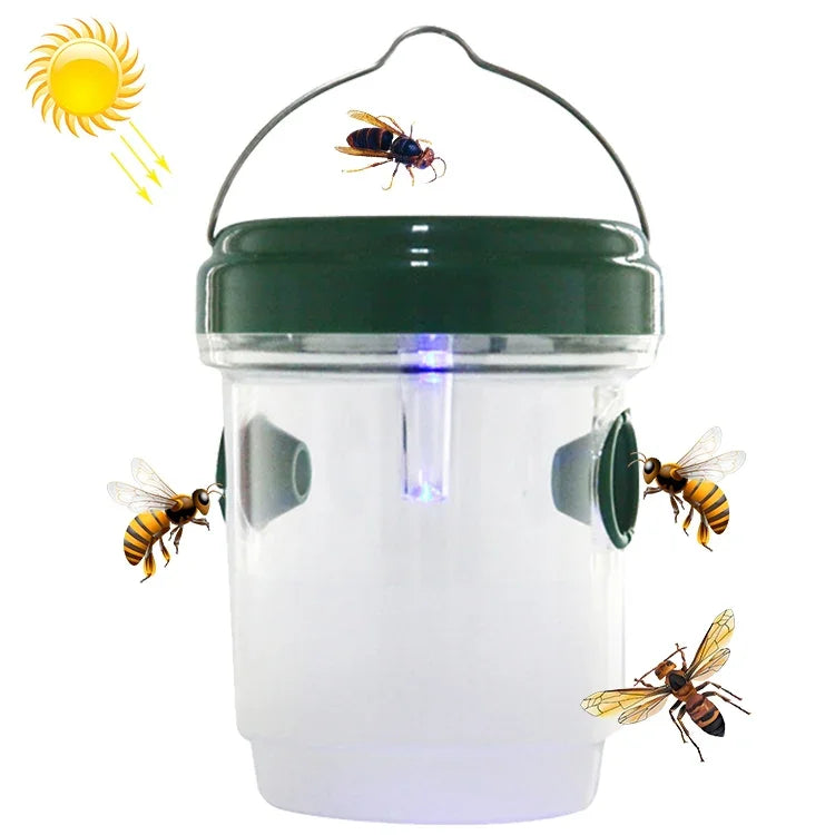 Piège à mouches et abeilles LED solaire pour contrôle des insectes, noir