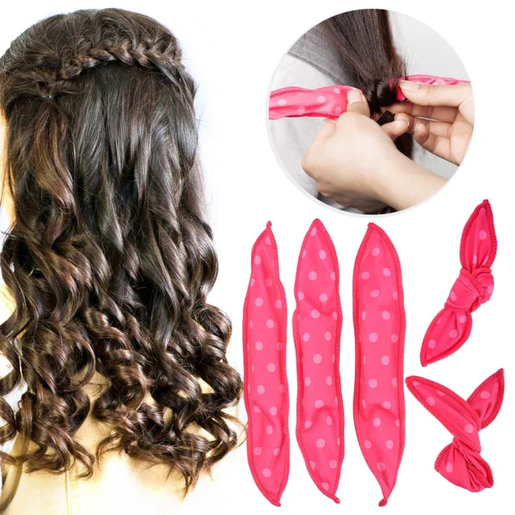 20 bigoudis mignons en forme de vague, avec oreilles de lapin, pour cheveux