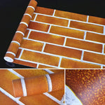 Papier peint décoratif créatif en briques horizontales 3D, rouleau de papier peint étanche pour chambre et salon, taille : 45 x 1000 cm, briques horizontales larges