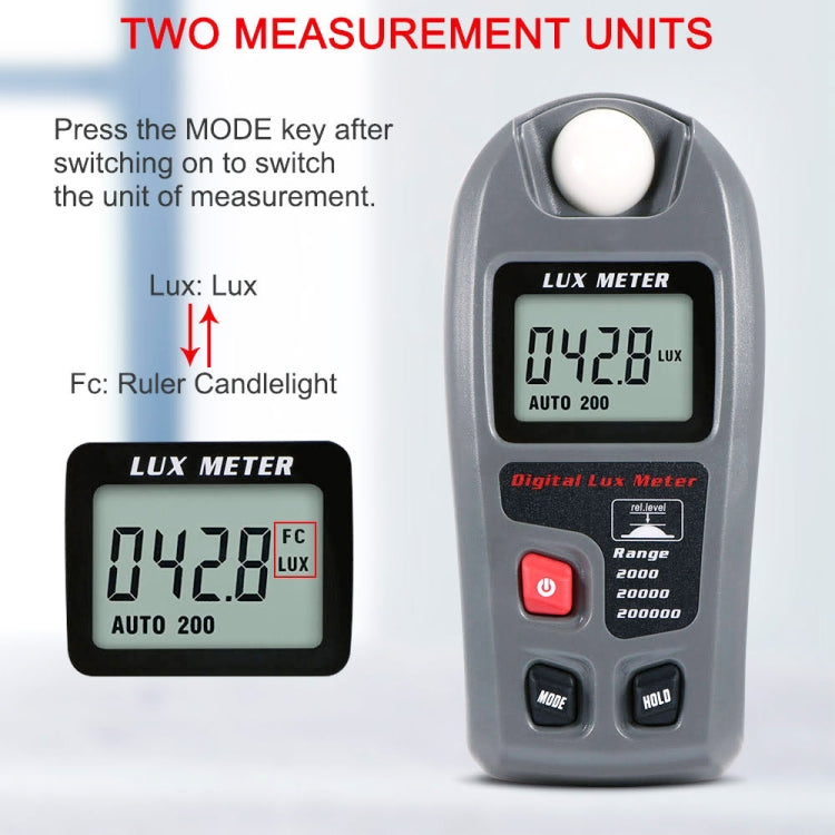 Luxmètre numérique portable MT-30 avec écran LCD pour usine / école / maison, plage : 0,1-200 000 lux, MT-30