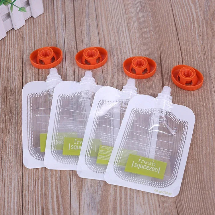50 Sachets de Stockage de Purée à Pression pour Distributeur d'Aliments, Compatibles avec le Distributeur d'Aliments HC14554, Sachet de Stockage